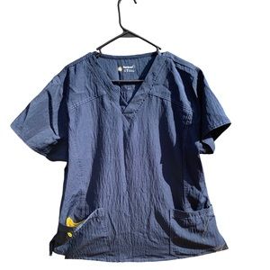 Four Stretch Scrub Top Navy Blue XL In Great Condition (worn a few times)